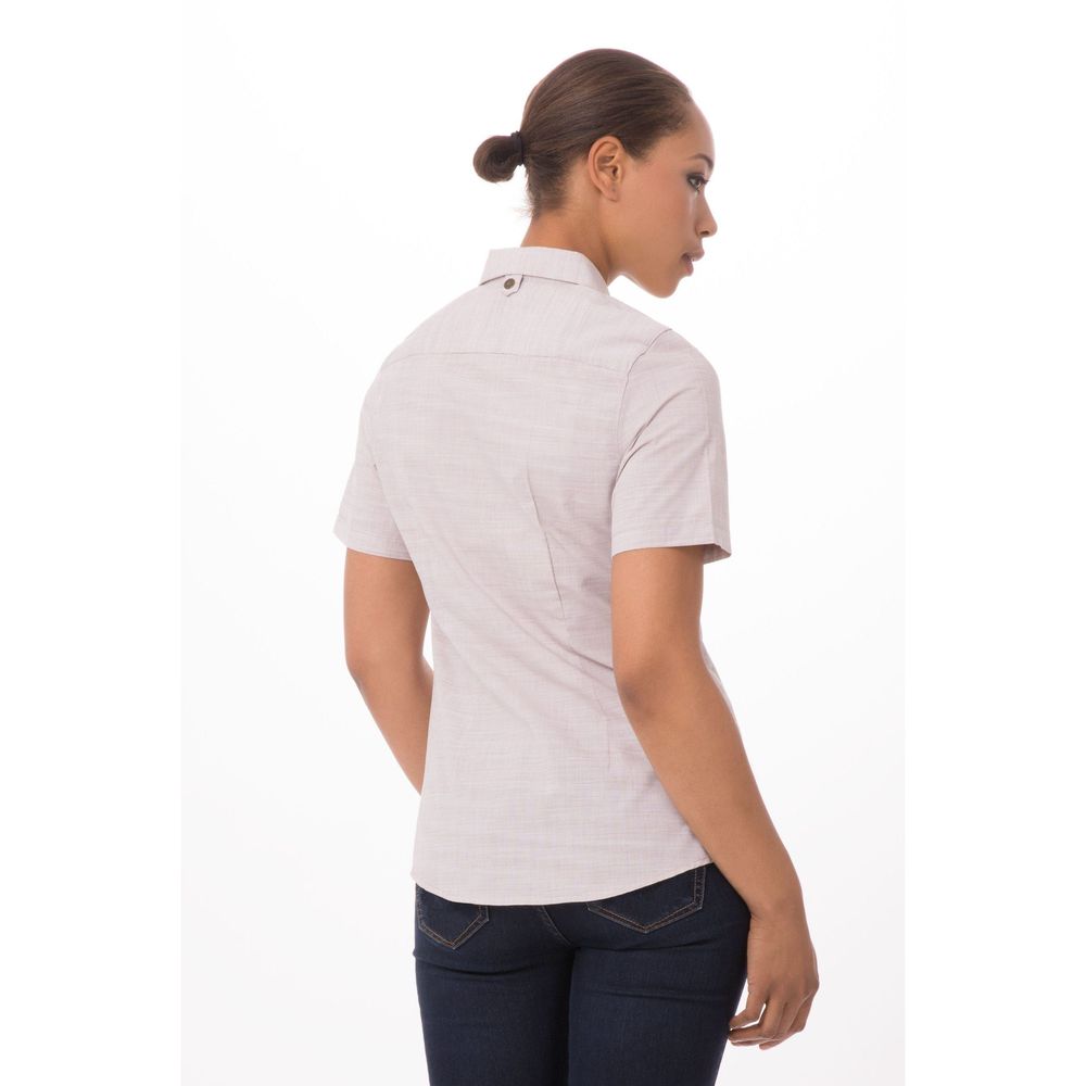 Chef Works Taupe 2XL Classic Fit Havana Shirt for Women