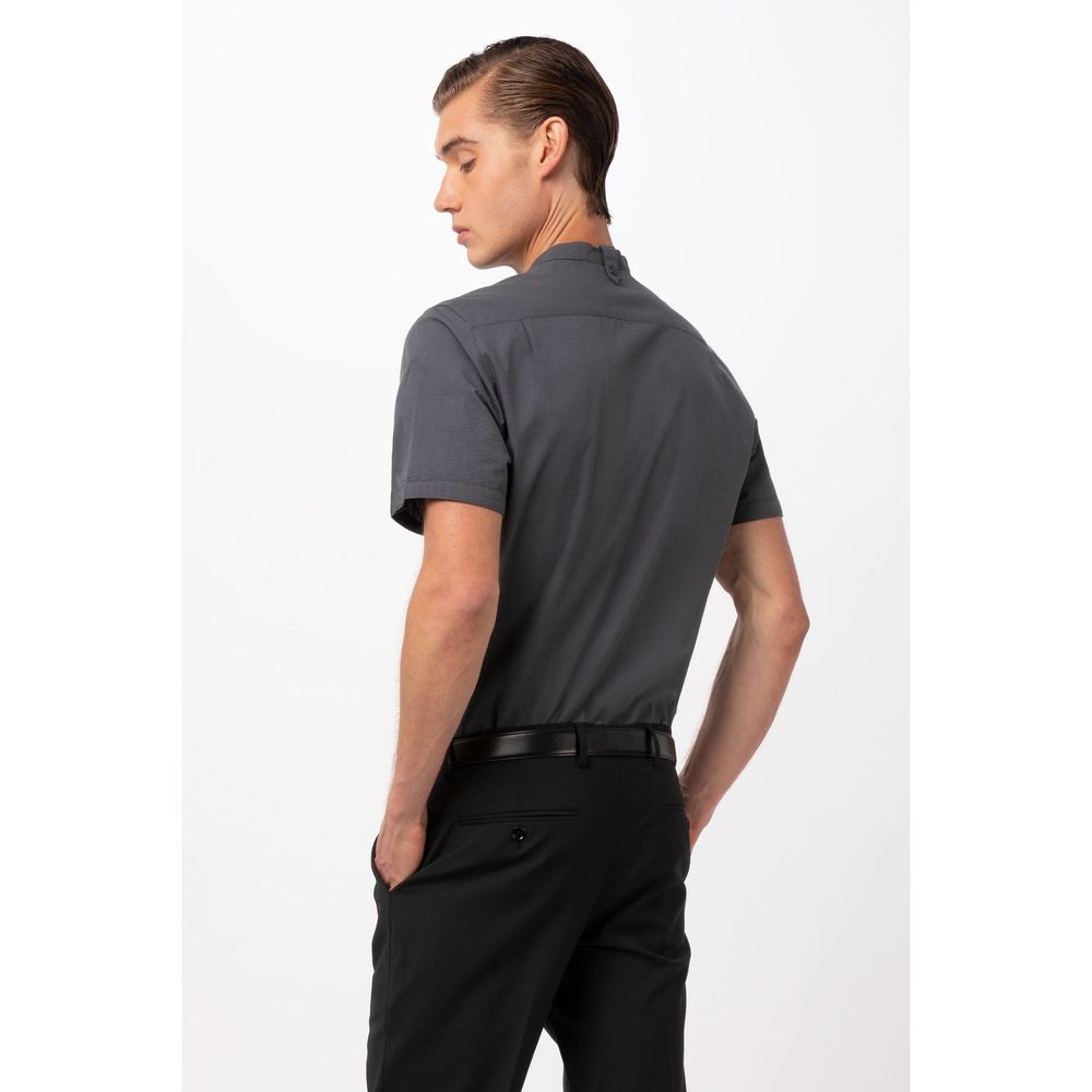 Chef Works Charcoal 2XL Modern Fit Seersucker Shirt for Men
