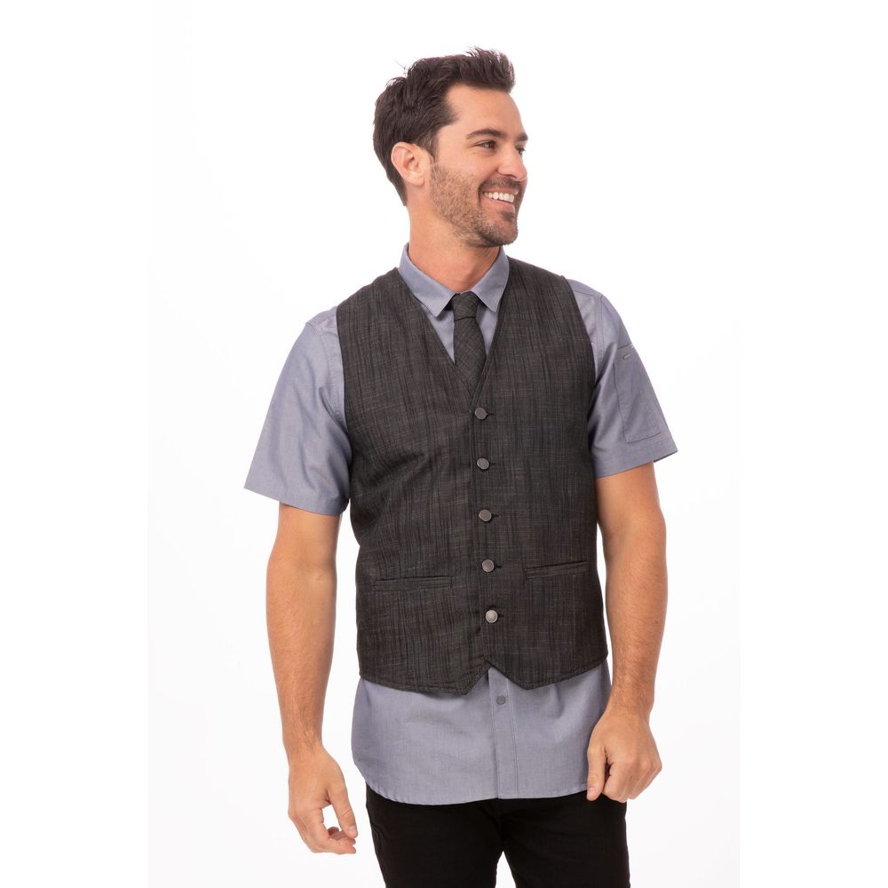 Chef Works Black Black Urban Neck Tie For Unisex