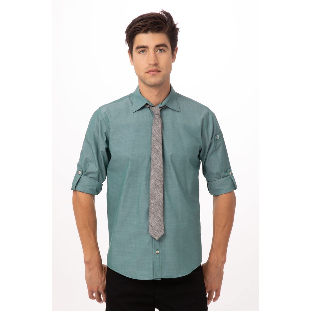 Chef Works Black Steel Grey Urban Neck Tie For Unisex