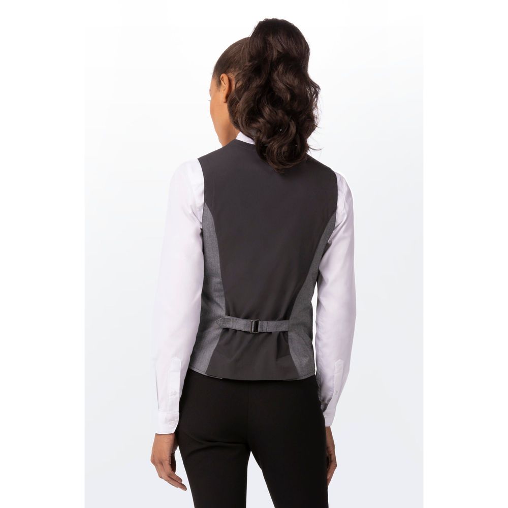 Chef Works Light Grey Small Formal Fit Bridge Vest For Women