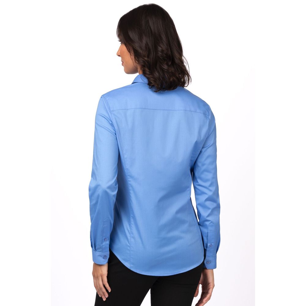 Chef Works French Blue Extra Small Modern Fit Premium Formal Dress Shirt for Women