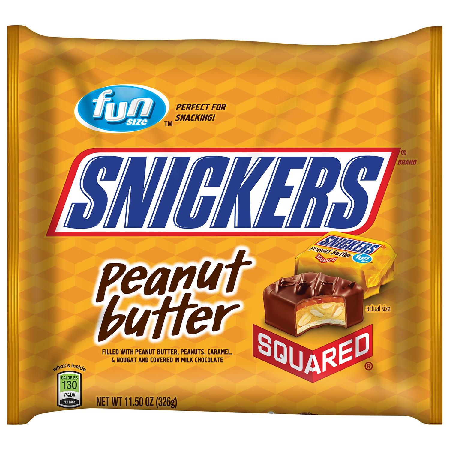 Snickers Fun Size Peanut Butter Squared Candy Bar, 11.5 Ounce -- 12 Per Case
