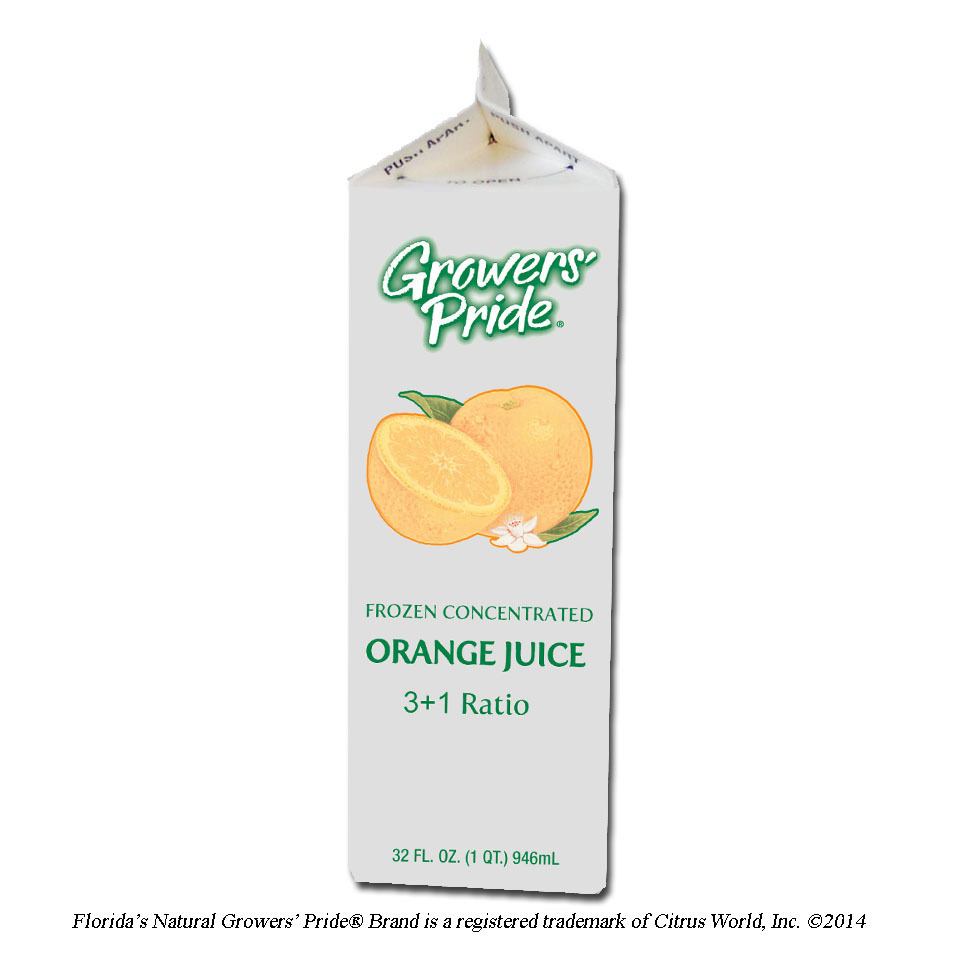 Growers Pride Orange Juice Frozen Concentrate, 32 Ounce -- 12 Per Case