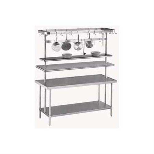 Table Mounted Rack Pot Rack Table Mounted Center 96 inch Includes Adjustable Utensil Rack.