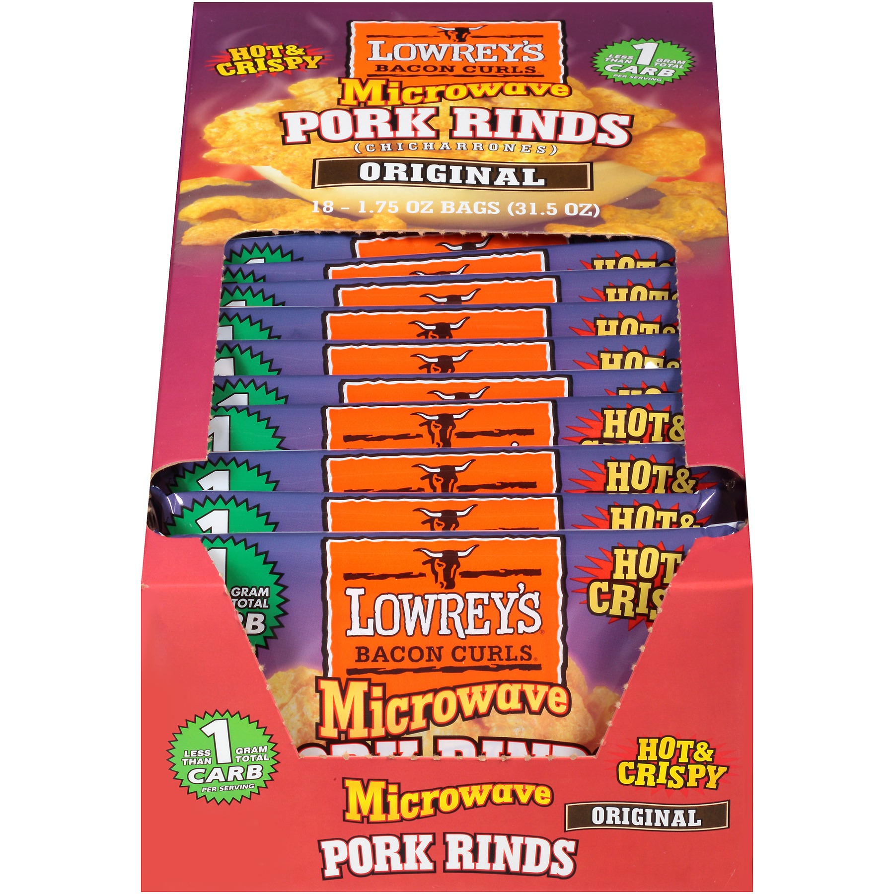 Lowrey's Original Bacon Curls, 1.75 Ounce -- 36 Per Case