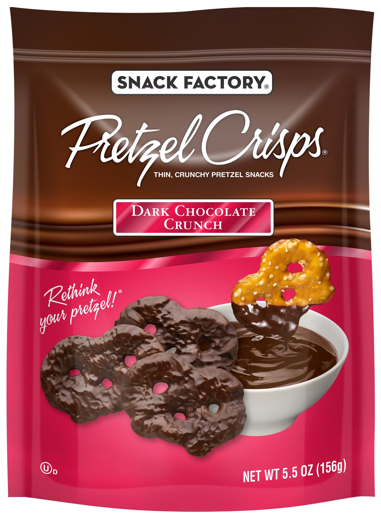 Snack Factory Dark Chocolate Crunch Pretzel Crisps, 5.5 Ounce -- 12 Per Case