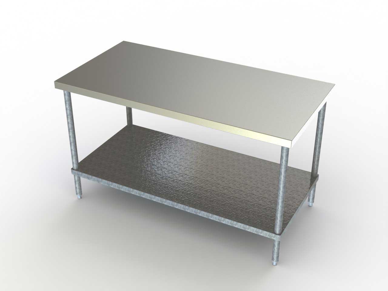 Aero Budget 16 Gauge 430 Stainless Nsf Work Table With Galvanized Undershelf, 24 X 36 X 35 Inch