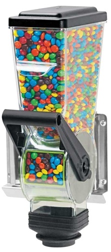 Server Slimline Wall Mount Single Dry Food And Candy Dispenser With Bracket, 1.4 Liter