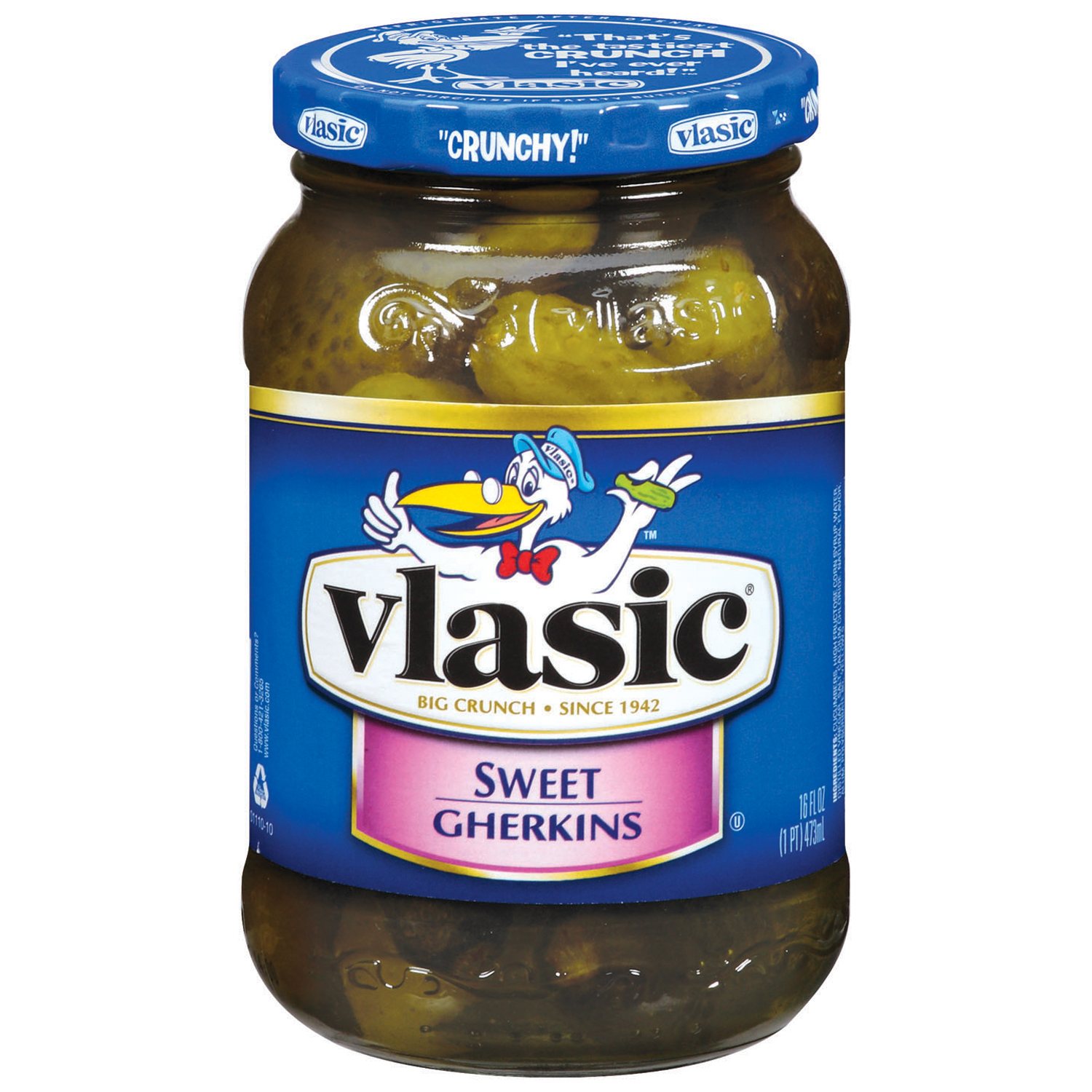 Vlasic Crunchy Pickles, Sweet Gherkin, 16 Ounce -- 12 Per Case