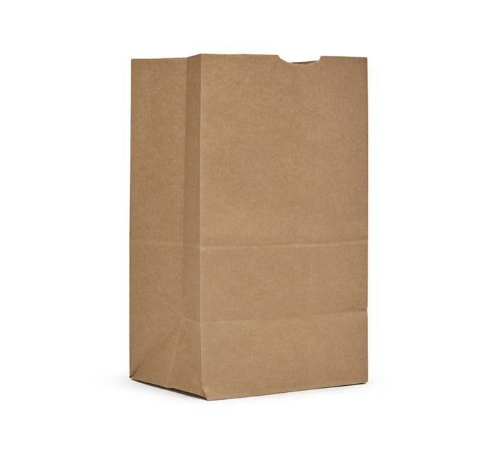 AJM Packaging Natural Kraft Squat Grocery Bag 500 per case.