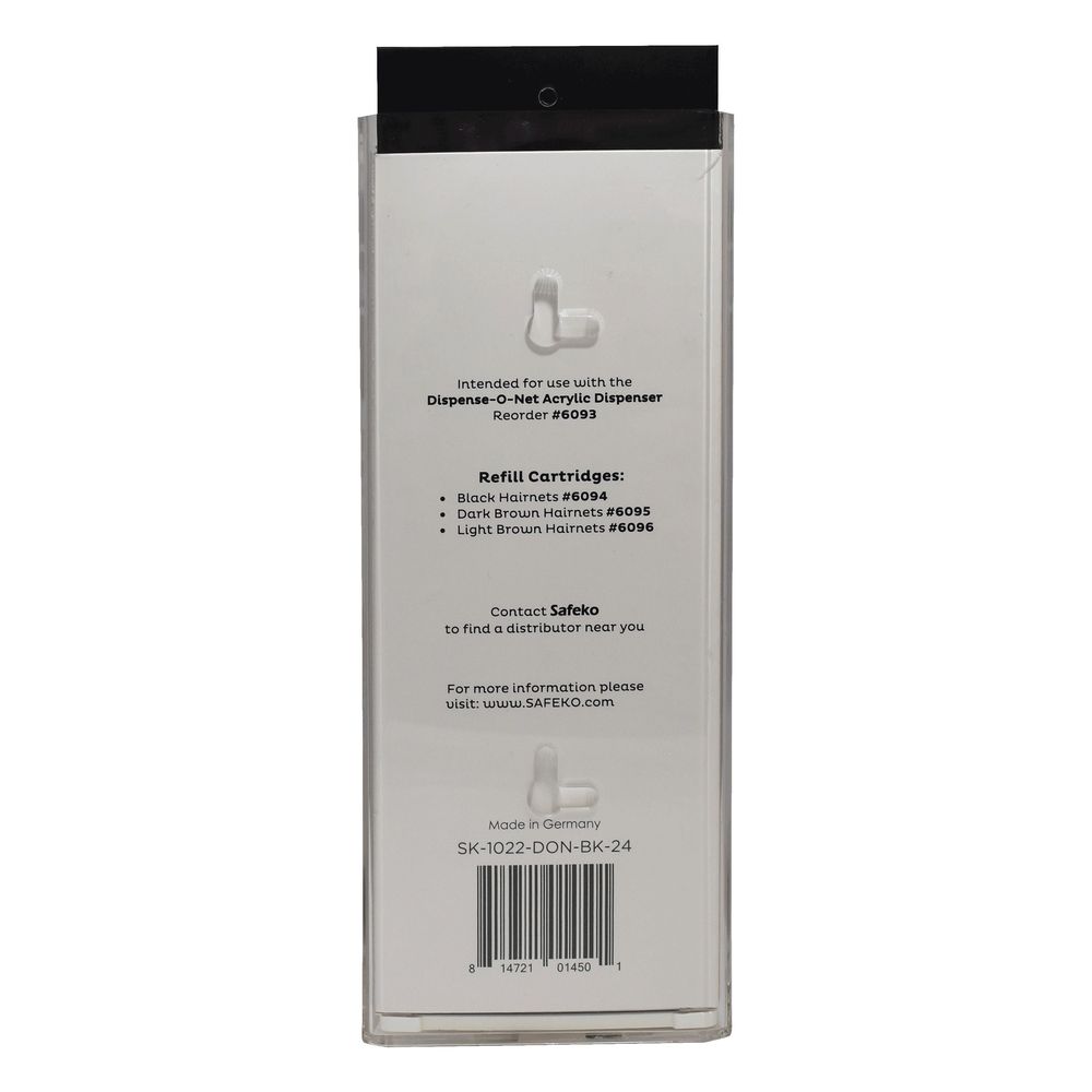 Safeko Black Dispense-o-net 24 Inch Lightweight Hairnet Refill, 200 Count