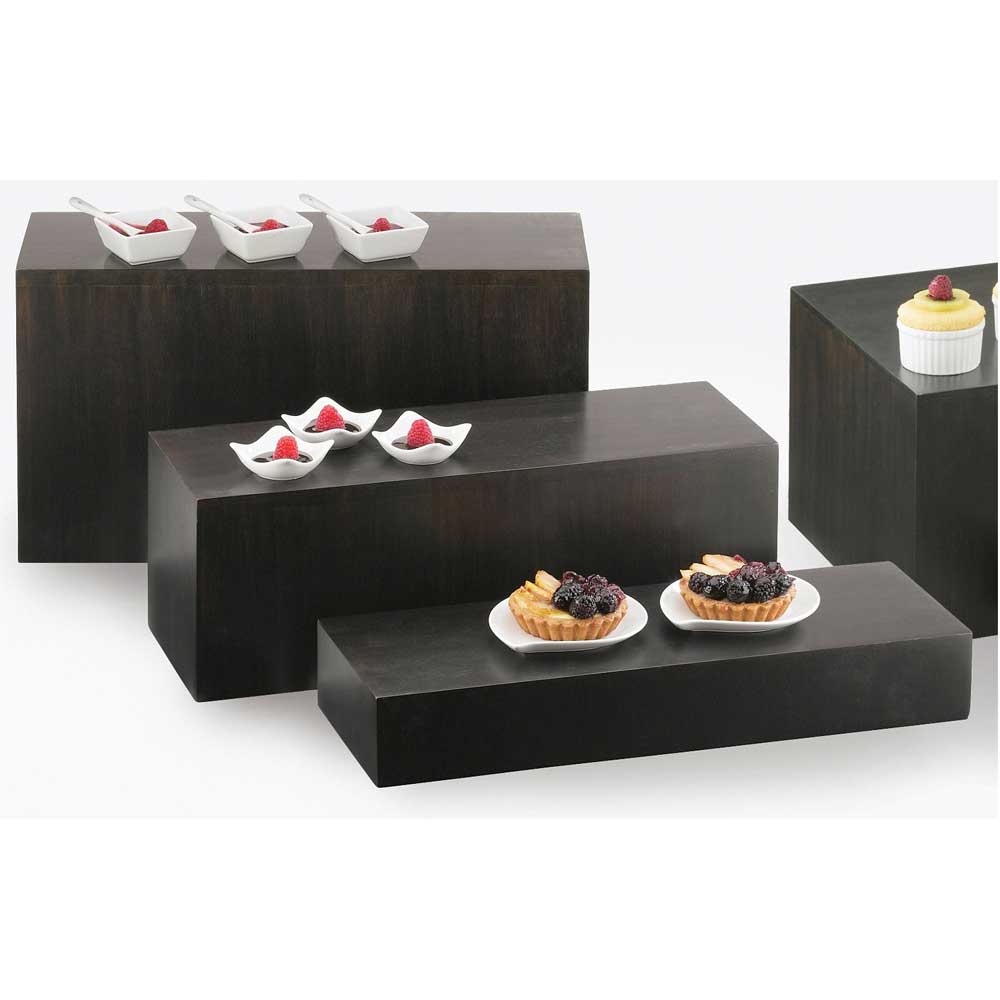 Cal Mil Midnight Bamboo Rectangular Riser, 20 x 7 x 3 inch.