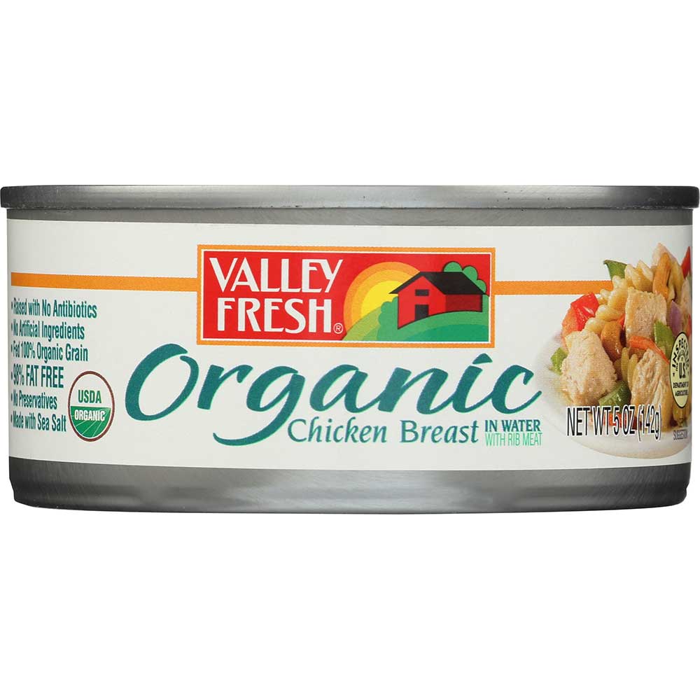 Valley Fresh Organic Chicken Breast In Water, 5 Ounce -- 12 Per Case