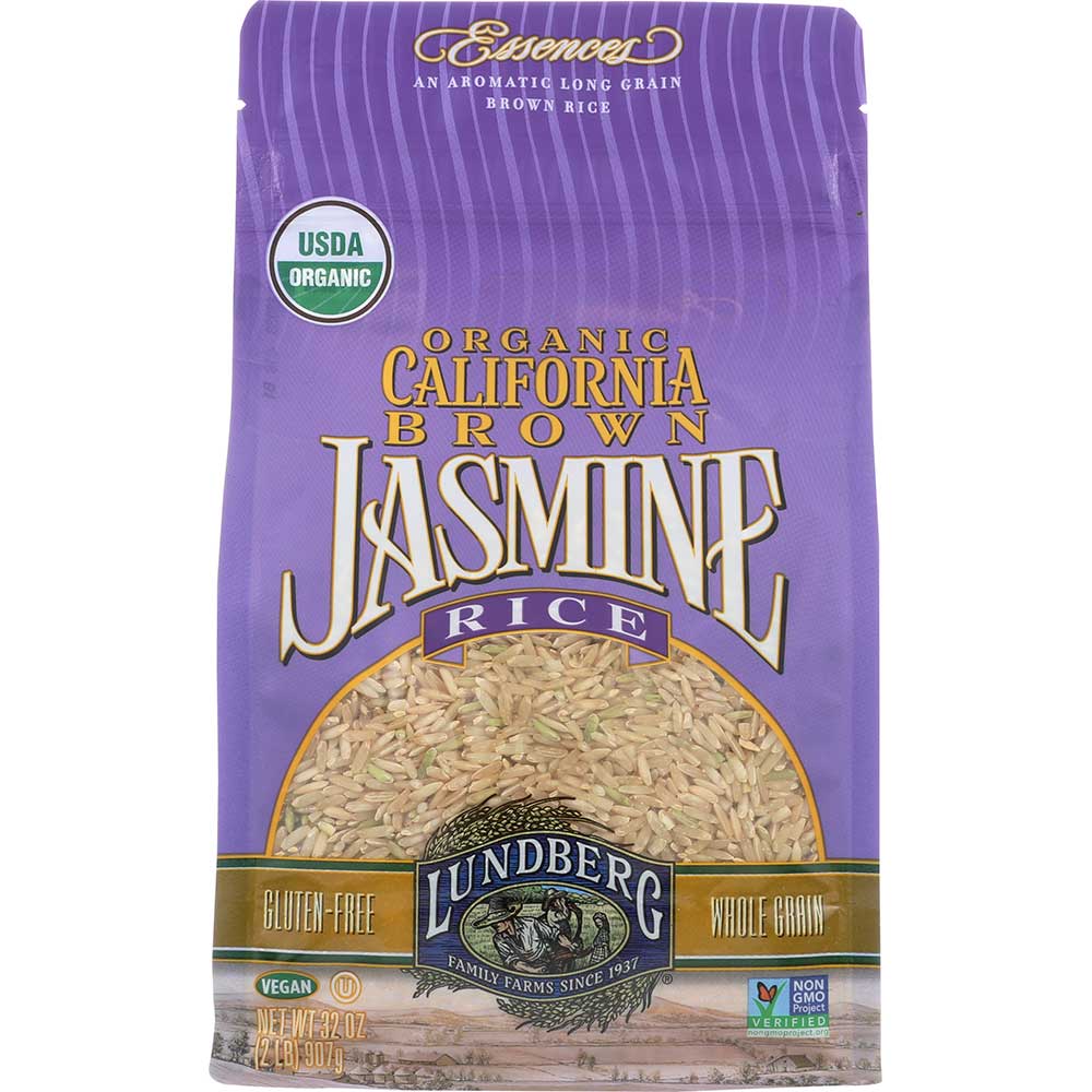 Lundberg Farms Organic California Brown Jasmine Rice, 2 Pound -- 6 per case.