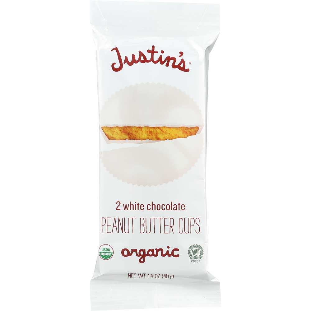 Justin's Organic White Chocolate Peanut Butter Cup, 1.4 Ounce -- 12 Per Case