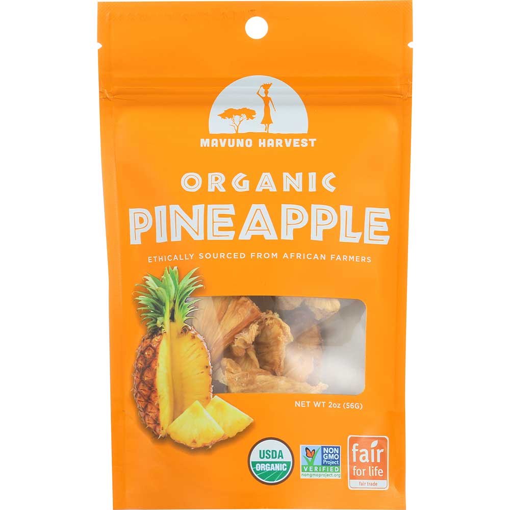 Mavuno Harvest Organic Dried Pineapple, 2 Ounce -- 6 Per Case