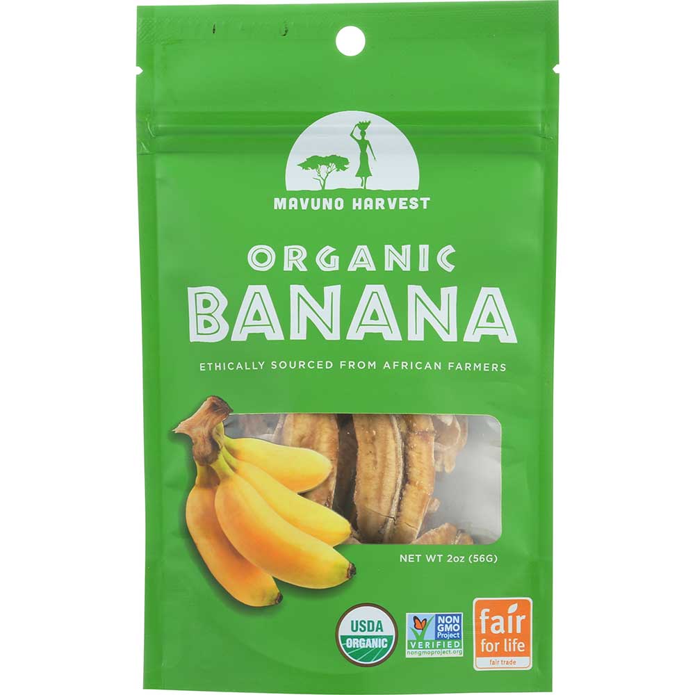 Mavuno Harvest Organic Dried Banana, 2 Ounce -- 6 Per Case