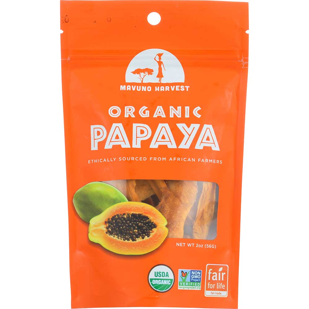 Mavuno Harvest Organic Dried Papaya, 2 Ounce -- 6 Per Case