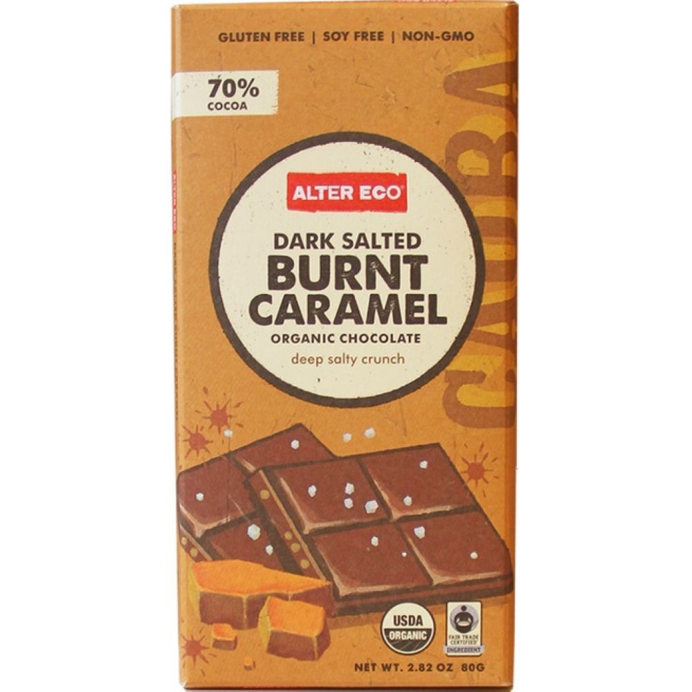Alter Eco Foods Organic Dark Burnt Caramel Chocolate, 2.82 Ounce -- 12 Per Case