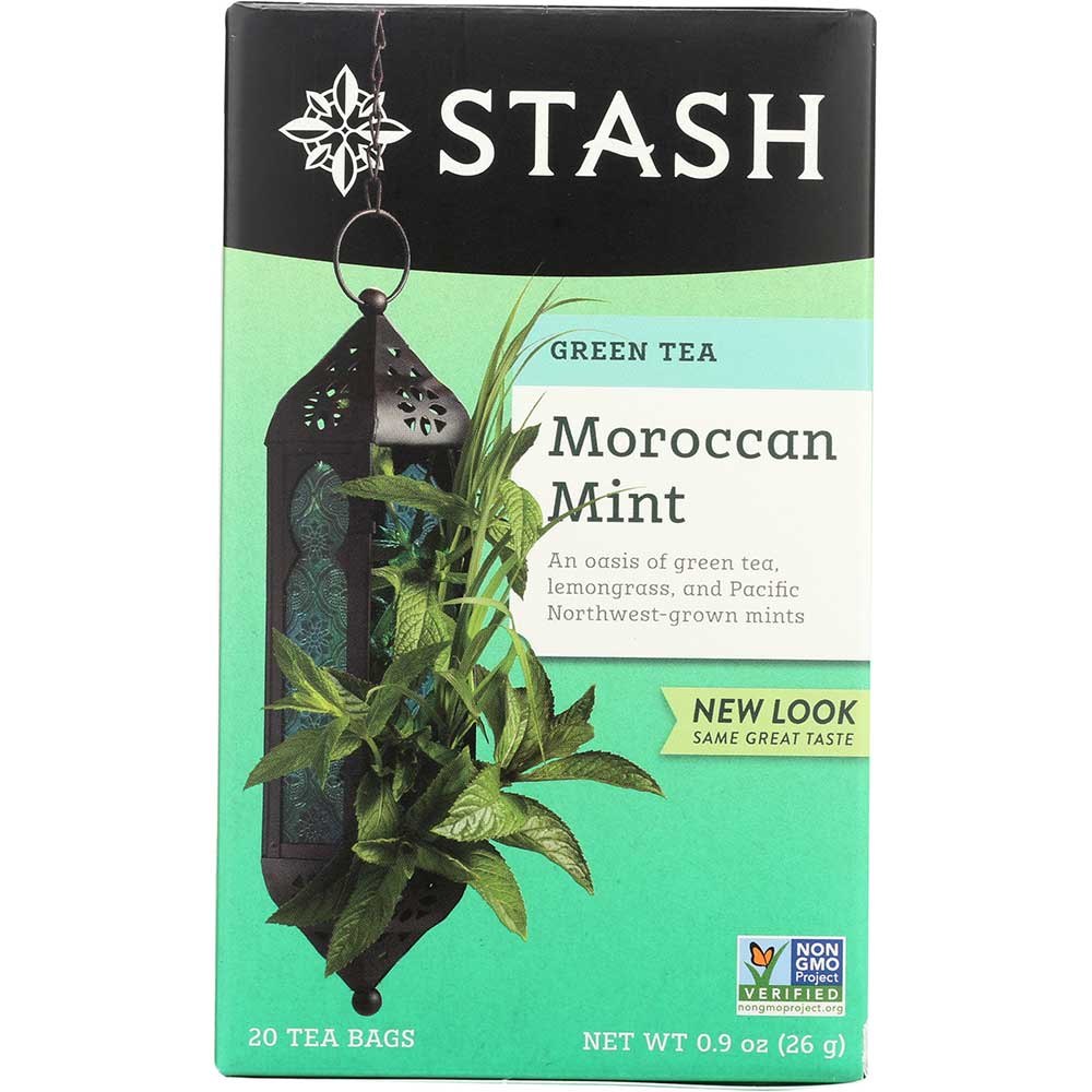 Stash Premium Moroccan Mint Green Tea, 20 Bags Count -- 6 Per Case