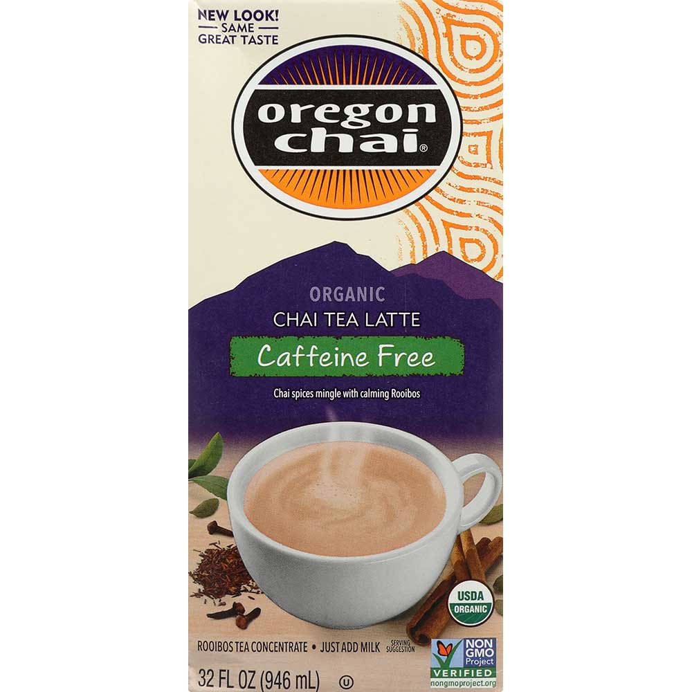Oregon Chai Organic Herbal Chai Tea Lattte Concentrate, 32 Ounce -- 6 Per Case