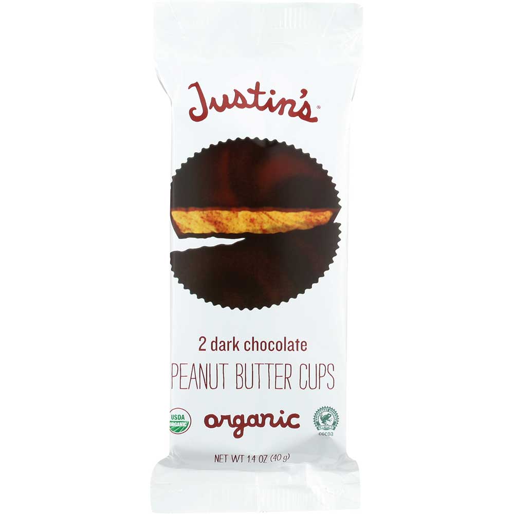 Justin's Nut Butter Dark Chocolate Peanut Butter Cup, 1.4 Ounce -- 12 Per Case