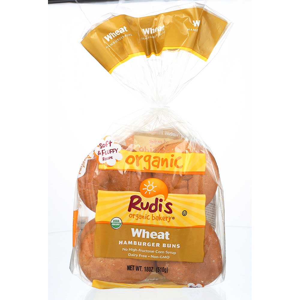 Rudi's Organic Wheat Hamburger Bun -- 7 Pack Per Case
