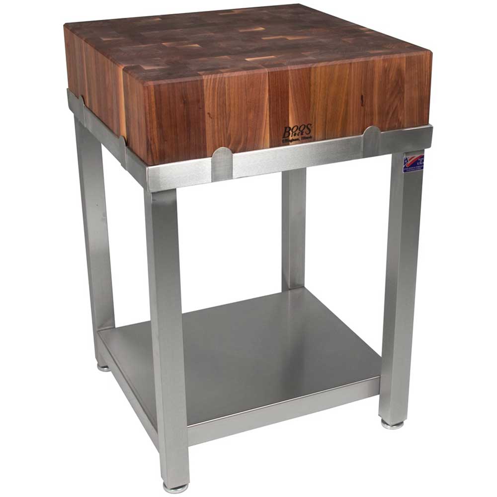 John Boos Cucina Laforza Cream Finish American Black Walnut Top Butcher
