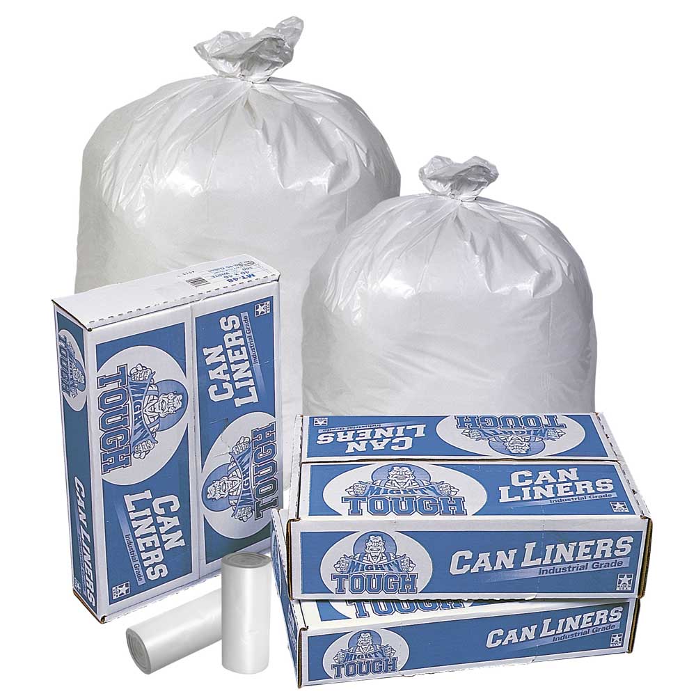 Pitt Plastics Bolsa Para Bote De Basura Mighty Tough Blanca Star En Rollo Perforado Sin Núcleo, 33 Galones -- 150 Por Caja
