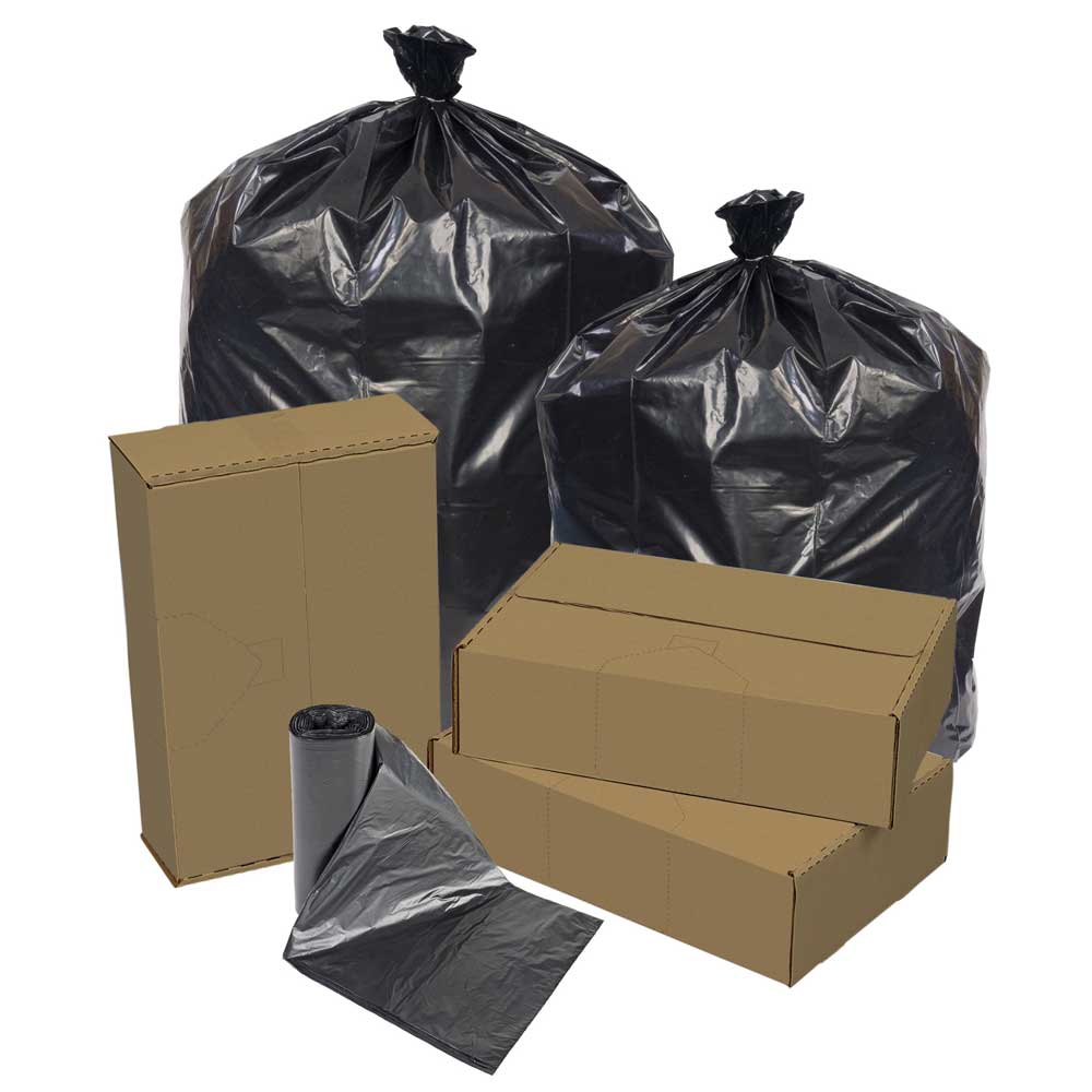 Pitt Plastics Eco-strong Black 38 X 58 1.35 Mil Can Liner Roll -- 100 Per Case