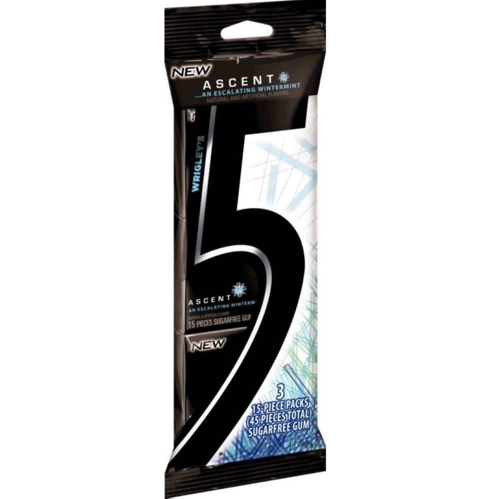 5 Ascent Wintermint Sugar Free Gum -- 20 Per Case