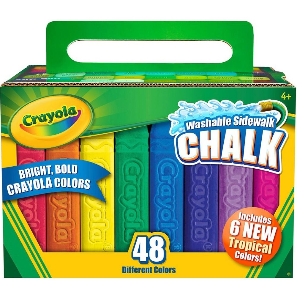 Crayola Washable Anti Roll Sidewalk Chalk, 48 Count -- 4 Per Case