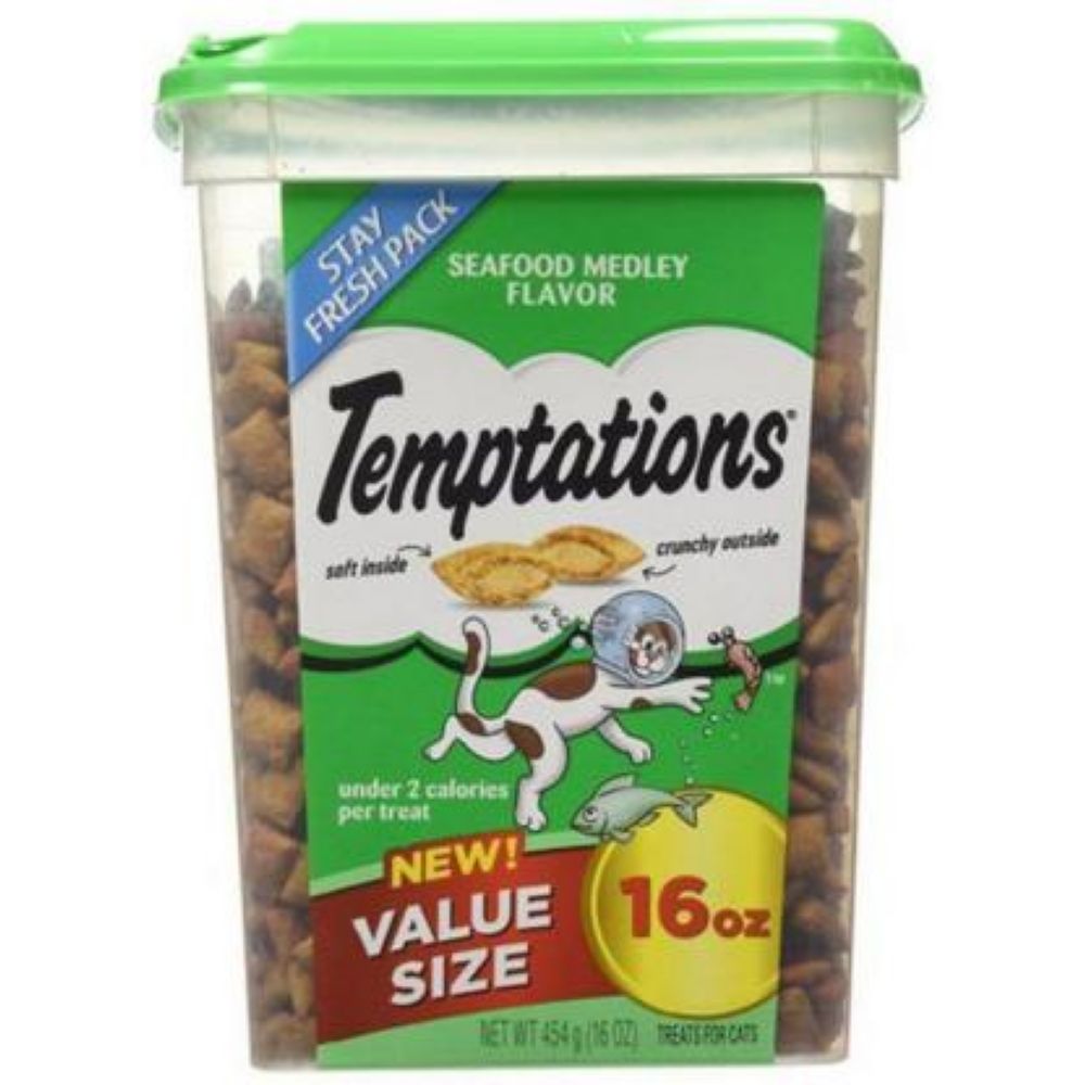 Whiskas Temptations Classic Seafood Medley Cat Treats, 16 Ounce -- 4 Per Case