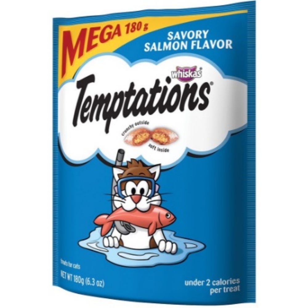 Whiskas Temptations Classic Savory Salmon Flavor Cat Treats, 6.3 Ounce -- 10 Per Case