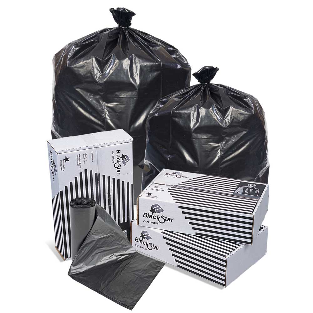 Pitt Plastics Black Perforated Low Density Can Liner 500 per case.