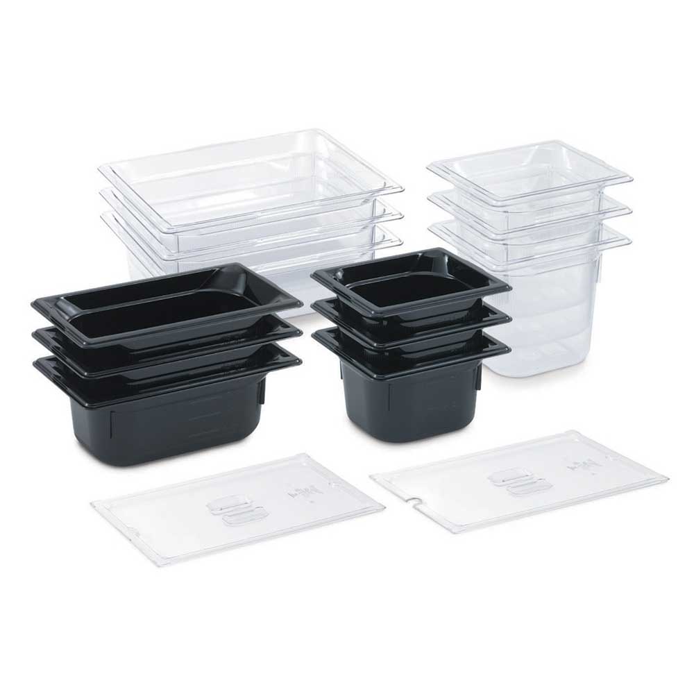 Vollrath Super Pan Fourth Size Black 65mm Low Temperature Plastic Pan, 2.5 Inch -- 6 Per Case