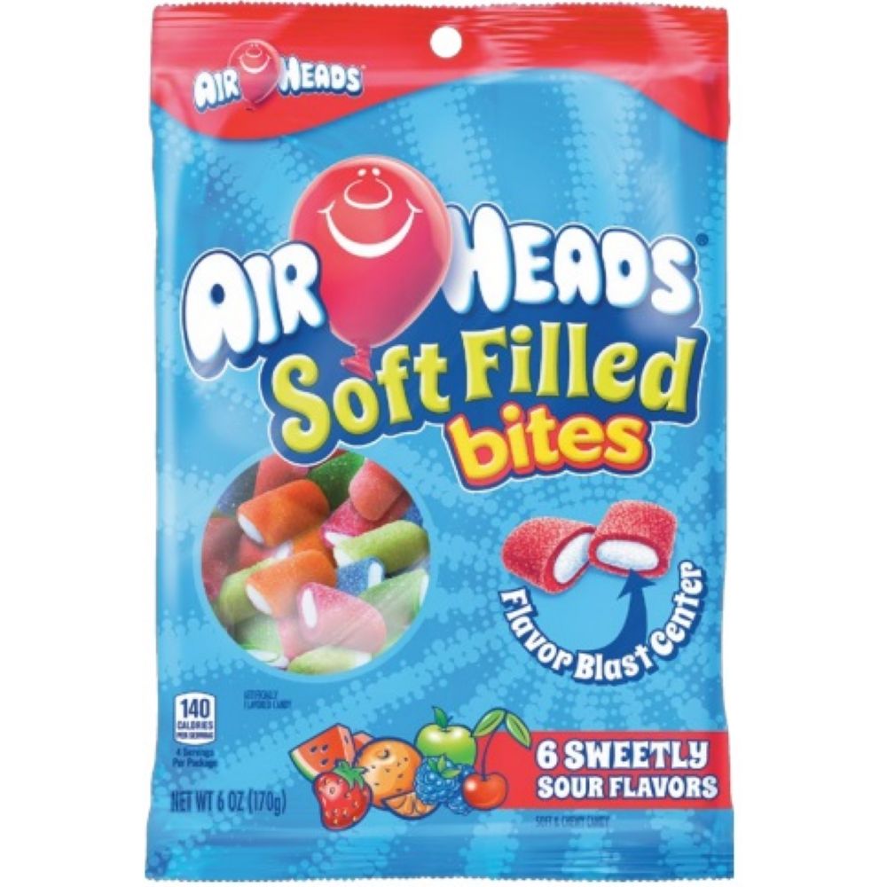 Airheads Soft Filled Bites Candy, 6 Ounce -- 12 Per Case