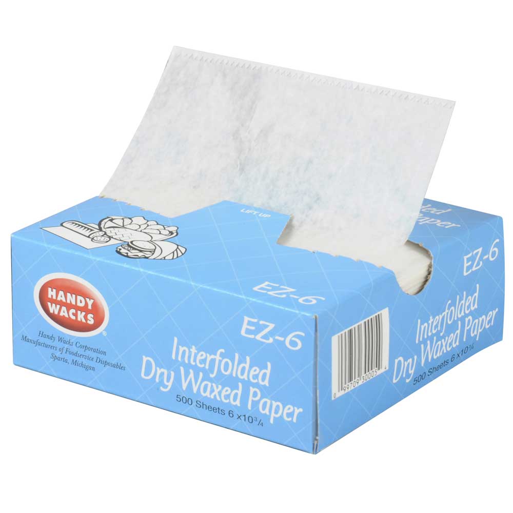 Handy Wacks Interfolded Deli Paper, 500 sheets per pack 12 per case.