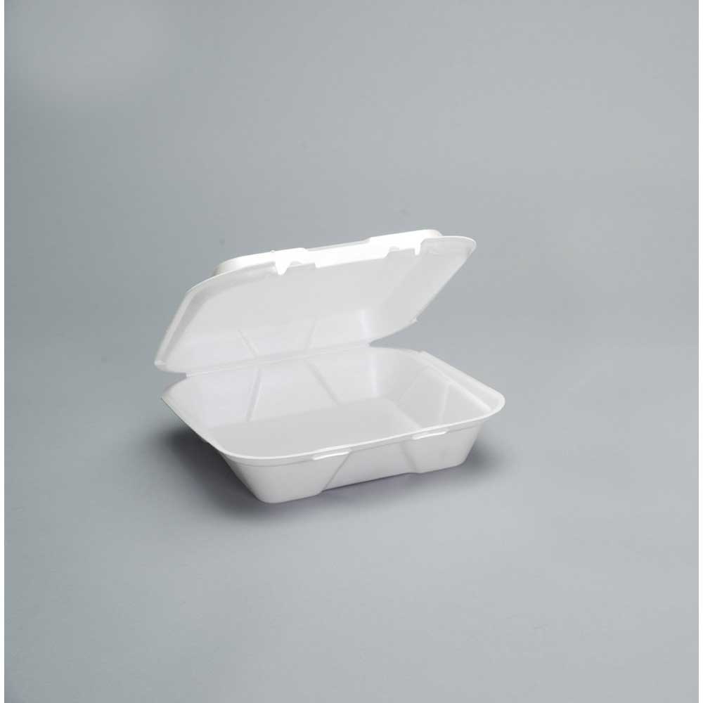 Genpak Black Vented Hinged Foam Container, 9.25 X 9.25 Inch -- 200 Per Case