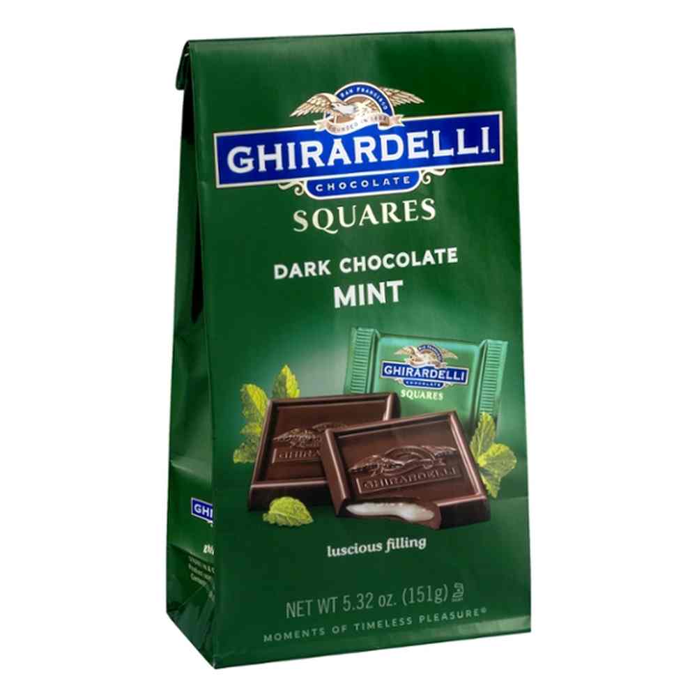 Ghirardelli Dark Chocolate Mint Squares, 5.32 Ounce -- 6 Per Case