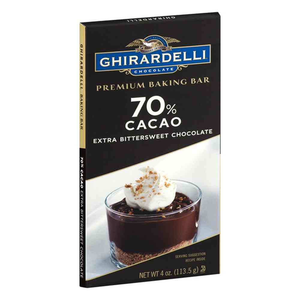 Ghirardelli 70 Percent Cacao Chocolate Baking Bar, 4 Ounce -- 12 Per Case
