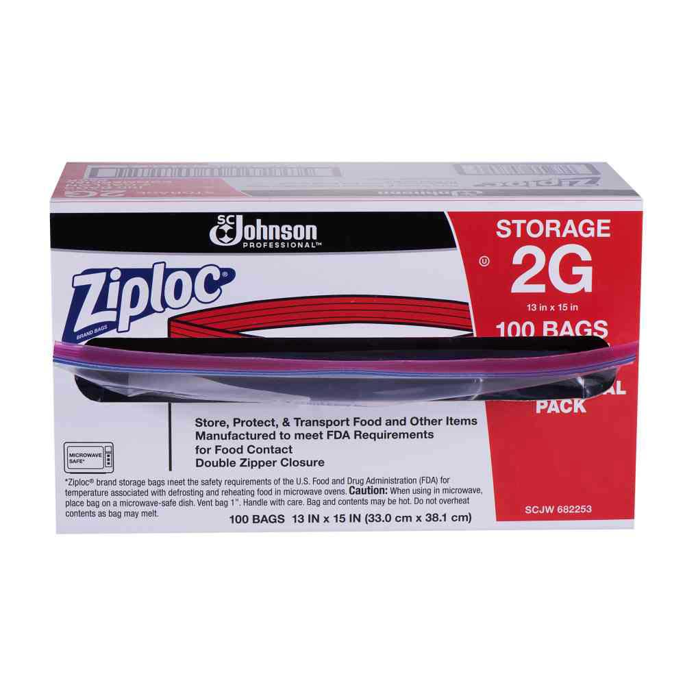 Ziploc Two Gallon Storage Bag, 100 Count