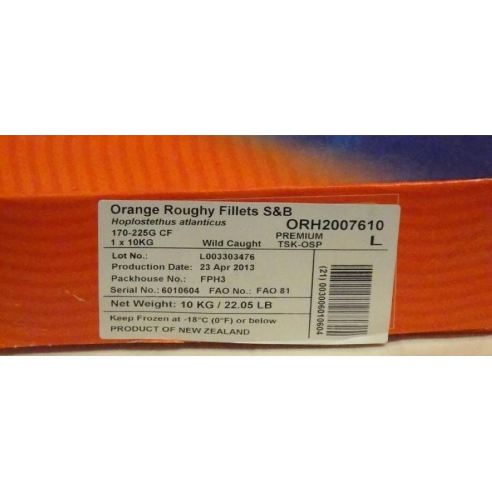 Packer Roughy Orange Fillet, 6 To 8 Ounce, 10 Kilogram