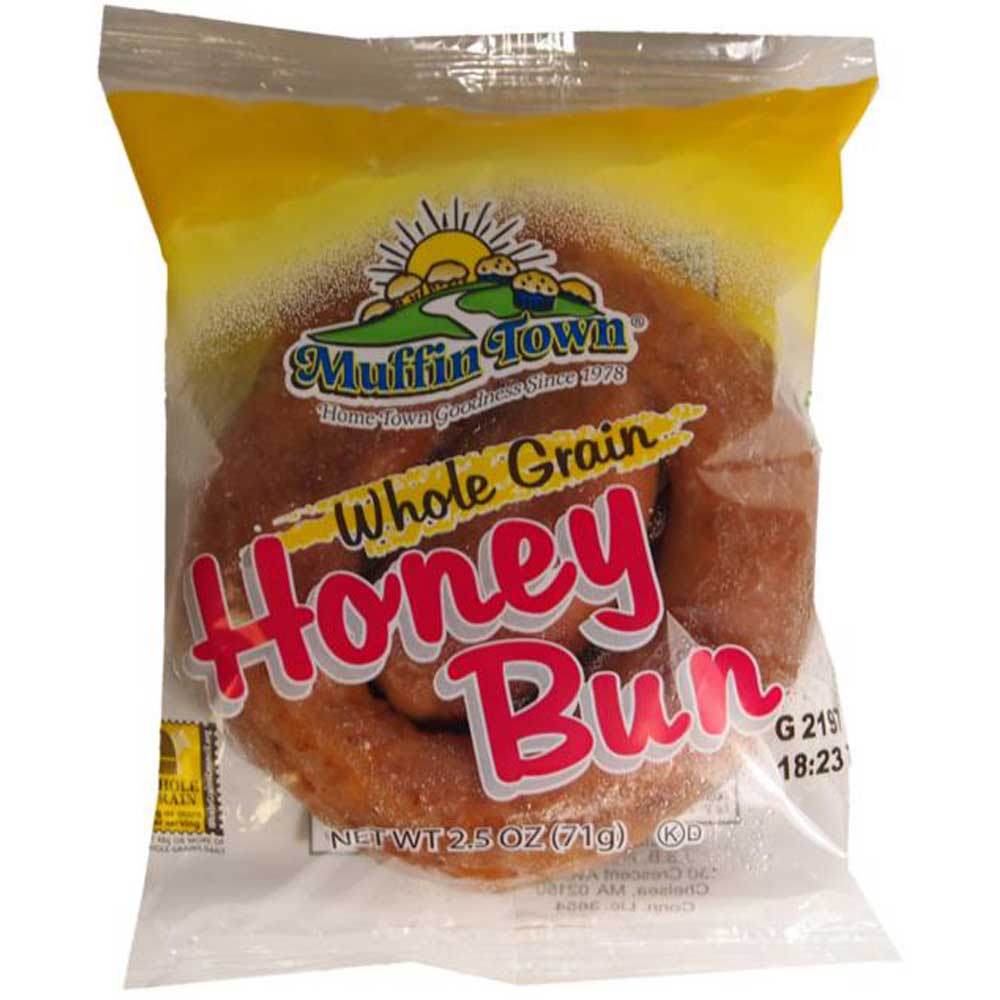 Muffin Town Wholegrain Glazed Honey Buns, 2.5 Ounce -- 72 per case.
