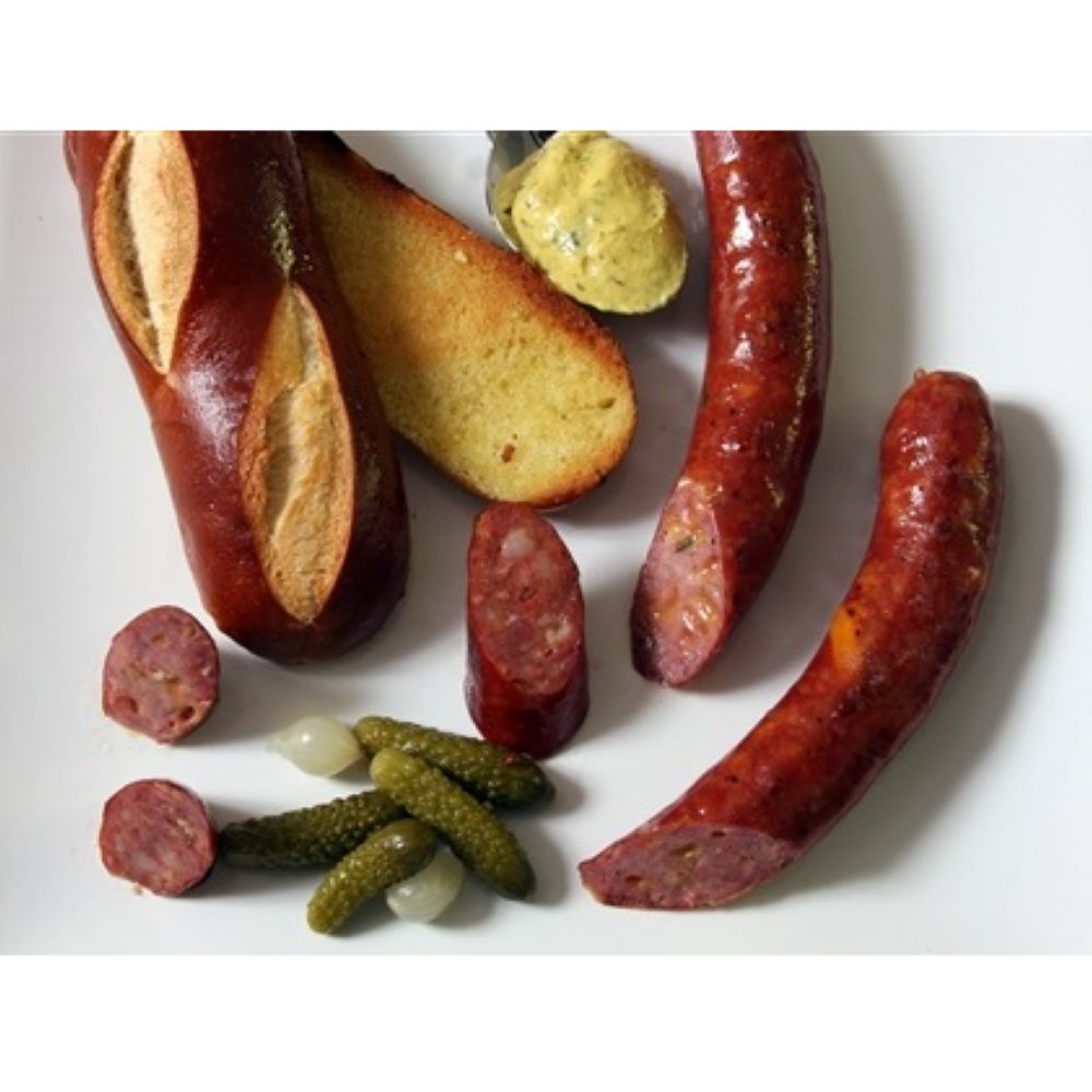 Broadleaf Smoked Wild Boar Cheddar Jalapenowurst Sausage, 3.2 Ounce -- 5 per case.