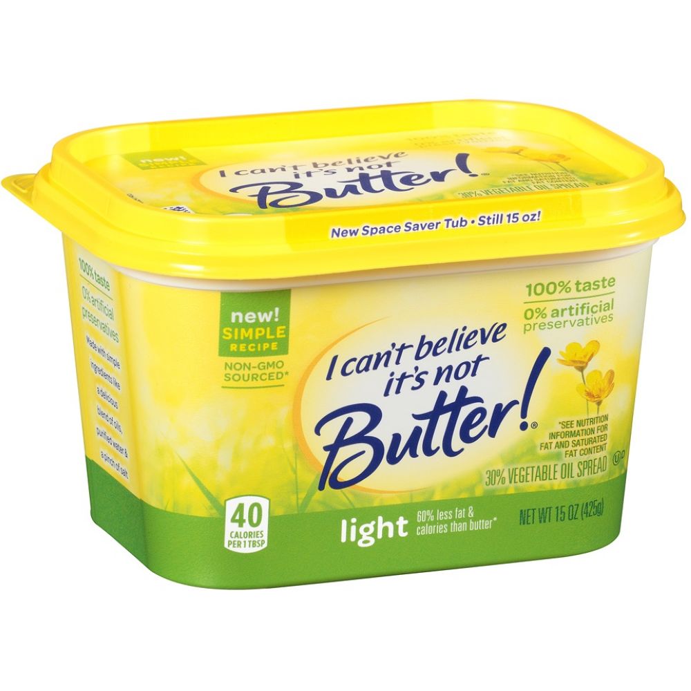 I Cant Believe It's Not Butter Light Yellow Spread, 15 Ounce -- 8 Per Case