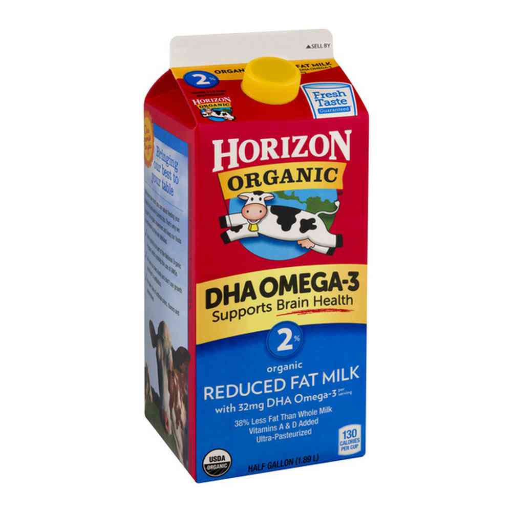 Horizon Organic 2 Percent Reduced Fat Up Milk With Dha Omega 3, 0.5 Gallon -- 6 Per Case