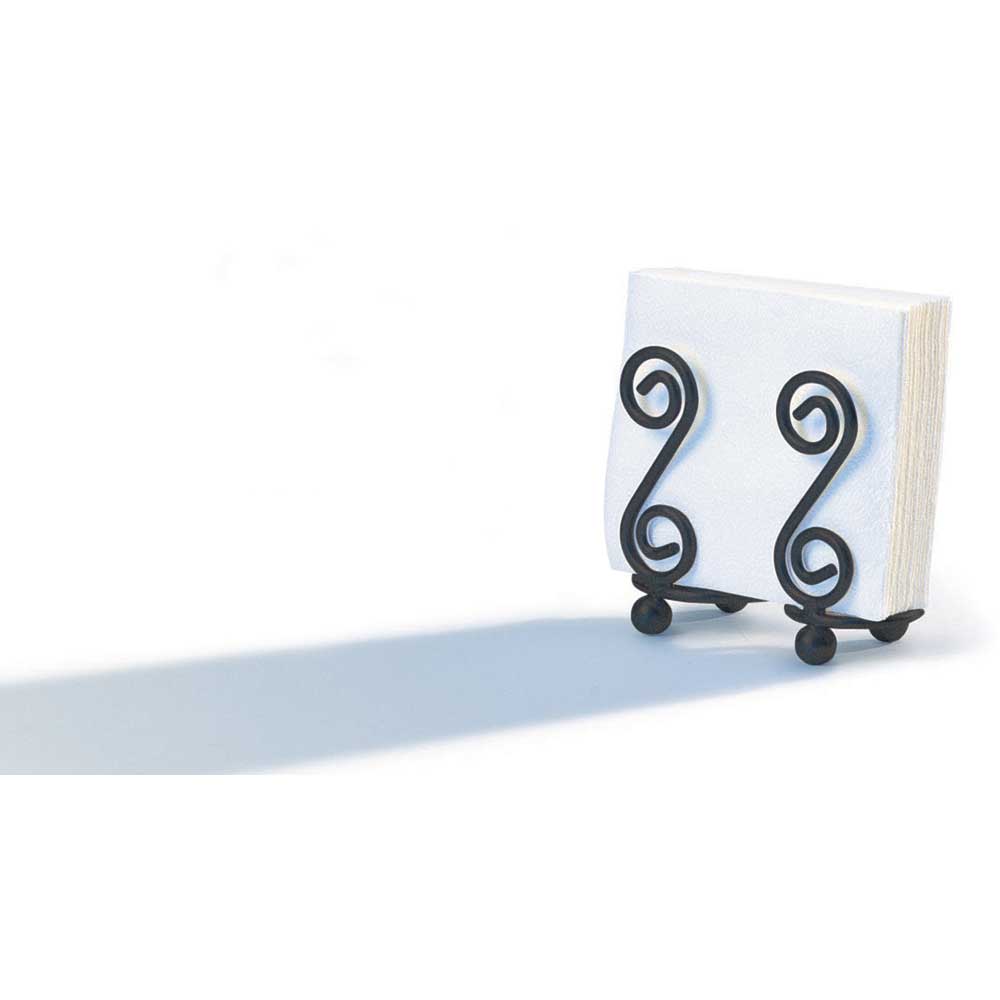 Spectrum Black Scroll S Design Napkin Holder, 5.5 X 3.25 X 6.25 Inch