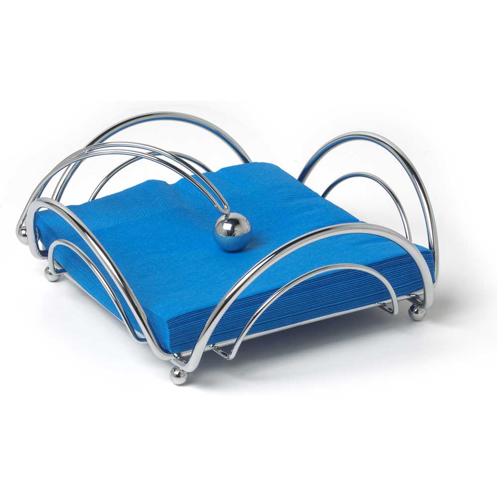 Spectrum Chrome Flower Flat Napkin Holder, 3.25 X 8.25 X 8.25 Inch
